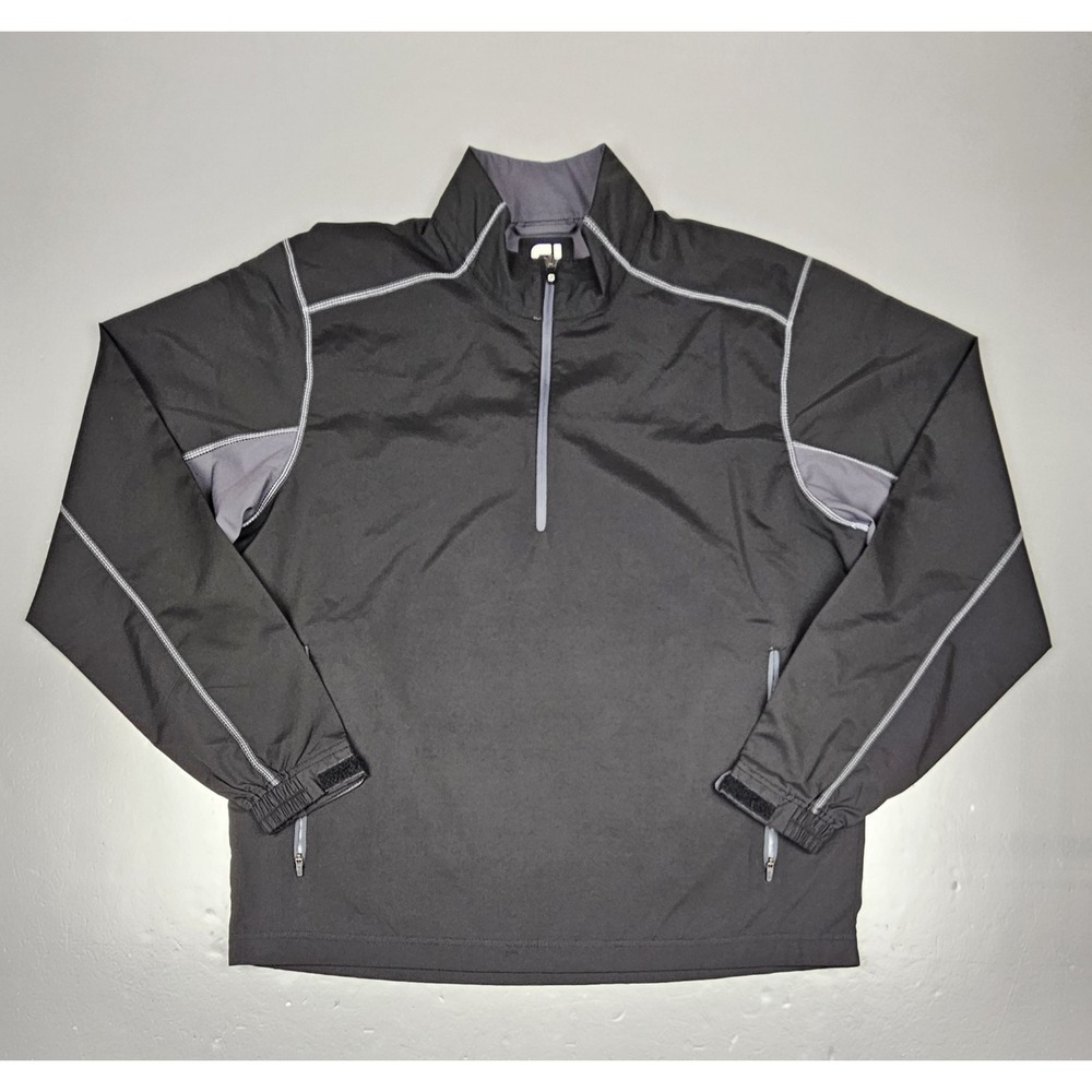 FootJoy Golf‎ Pullover Mens Large. Black Qt. Zip Performance Outerwear Jacket.